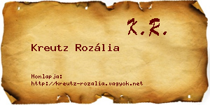 Kreutz Rozália névjegykártya